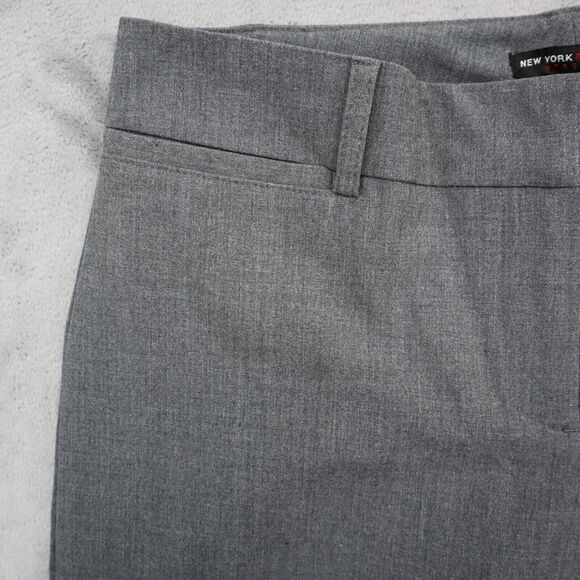New York Company Pants Womens 0 Gray Mid Rise Stretch Wide Leg Zip Dress Pants - Picture 12 of 16